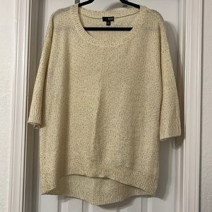 a.n.a Ivory and Gold Tunic Sweater Size XL